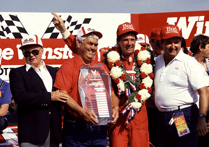 1985-All-Star-Race-Junior-Johnson-Darrell-Waltrip-Victory-Lane